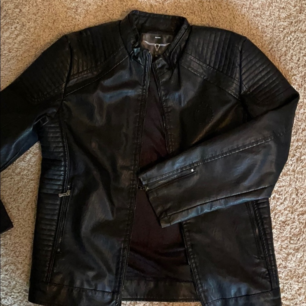 Black leather jacket